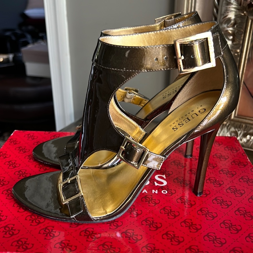 Guess by Marciano Bronze patent 7.5 heels. Gorgeous!